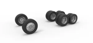 Wheel Set of Vintage GATR Racing Semi truck Version 3 Scale 1:25