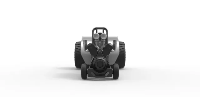 Diecast Mini Rod pulling tractor with V12 engine Scale 1 to 25 — Фото 6 из 31