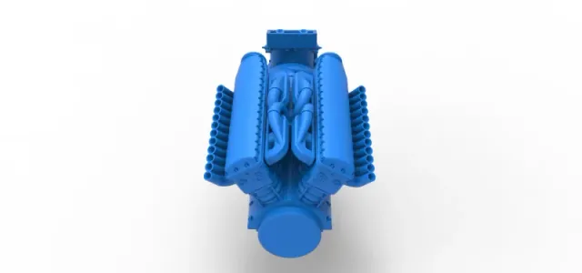 Engine V12 of Vintage Dragster Version 2 Scale 1:25 — Фото 13 из 24