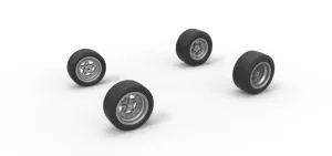 Wheel set of Pavement Midget car Scale 1:25