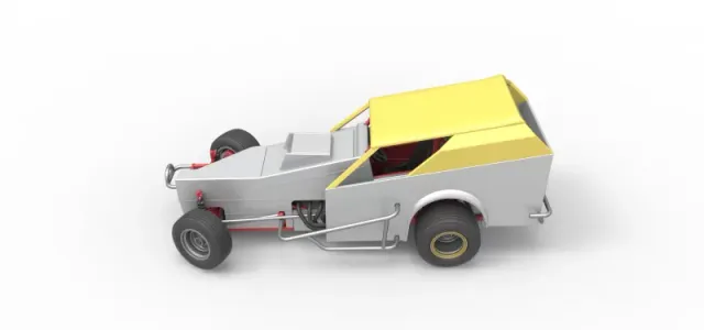 Vintage Dirt Modified stock car V7 while turning Scale 1:25 — Фото 10 из 31