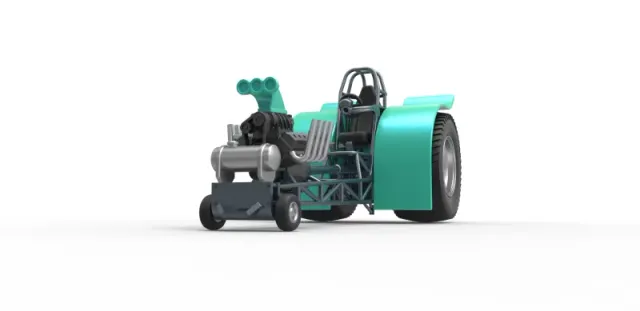 Diecast Pulling tractor with single V8 engine Scale 1 to 25 — Фото 4 из 29