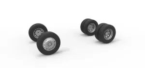 Wheel Set of Vintage GATR Racing Semi truck Version 2 Scale 1:25
