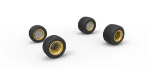Wheel Set of Vintage Dirt Supermodified stock car Scale 1:25