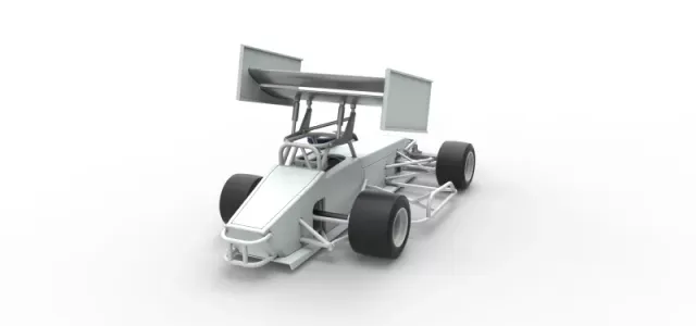 Supermodified front engine Winged race car V4 Scale 1:25 — Фото 16 из 30