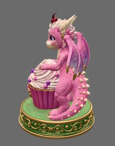 Cute Fantasy Dessert Dragon STL for 3D Printing — Фото 4 из 13