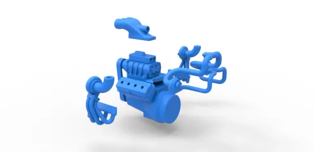 Diecast Twin turbo supercharged V8 Engine Version 2 Scale 1:25 — Фото 20 из 21