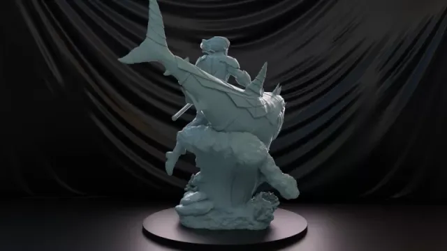 Aquaman and the Great White Shark Mount 3D Model — Фото 2 из 8