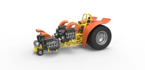 Diecast Pulling tractor with 4 engines V8 Version 3 1:25