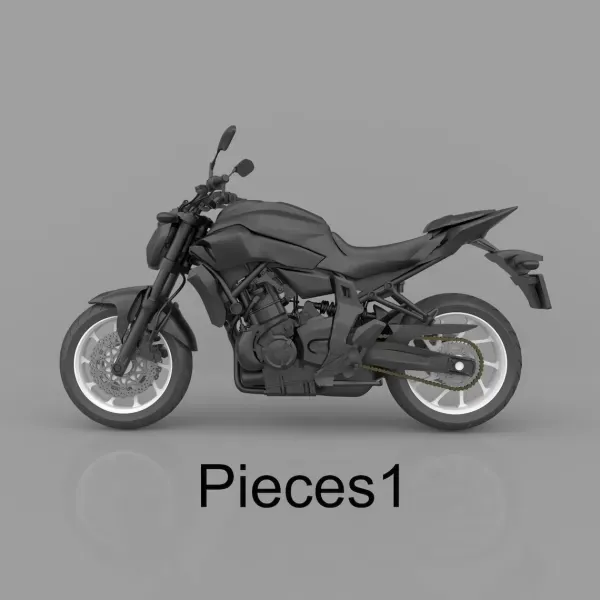 3D Printable Yamaha MT-07/FZ-07 Street Motorcycle Model — Фото 4 из 10