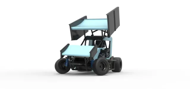 Winged 600 Micro sprint car while turning Scale 1:25 — Фото 6 из 31