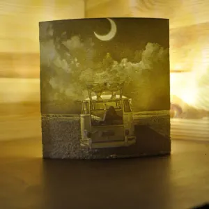 Lithophane, VW Bully under Starlight almost flat