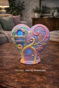 Fantasy Heart Fairy House - STL File 3D Printable