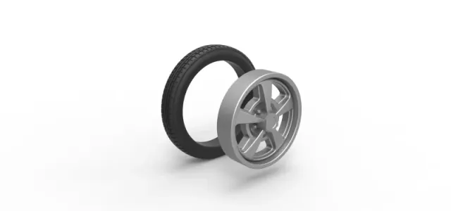 Diecast front wheel of old school dragster Version 2 Scale 1:25 — Image 9 of 11