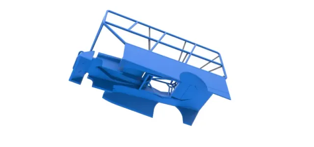 Shell of Northeast Dirt Modified stock car with side wing 1:25 — Фото 3 из 29