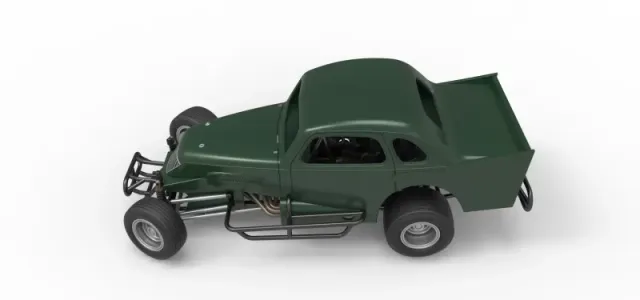 Vintage Dirt Modified stock car while turning Scale 1:25 — Image 10 of 30
