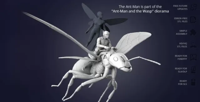 Ant Man 3Dprint Collectible file stl 3D print model — Фото 5 из 5