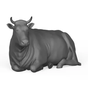 3D Printable Cow Sitting Pose