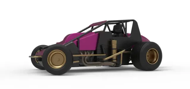 Dirt Silver Crown Car while turning Scale 1:25 — Image 2 of 30