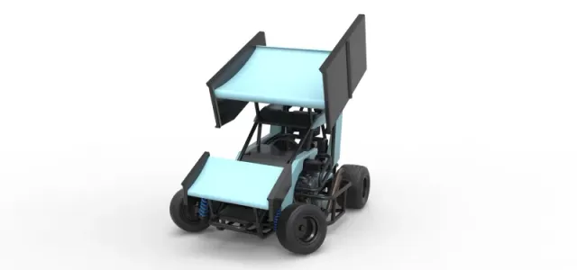 Winged 600 Micro sprint car while turning Scale 1:25 — Фото 5 из 31