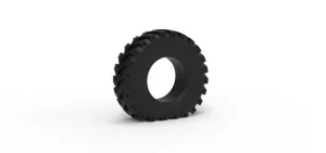 Military Ural tire OI-25 deflated Scale 1:25