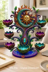 Celestial Sun and Moon Organizer STL File for 3D Print