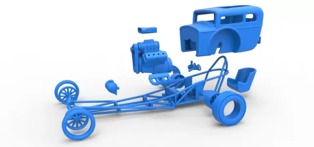 Front engine old school dragster with shell Scale 1:25 — Фото 23 из 30