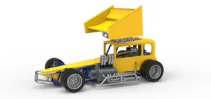 Vintage Winged Supermodified stock car Version 3 Scale 1:25