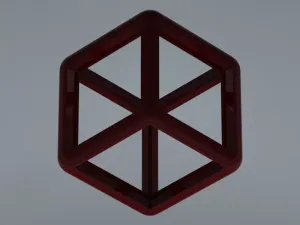 Wireframe Shape Rhombic Dodecahedron