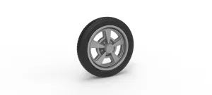 Diecast front wheel of old school dragster Version 2 Scale 1:25