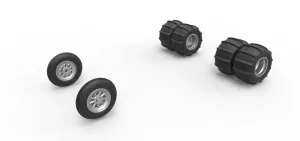 Wheel Set of water pumper Sand buggy Version 1 Scale 1:25