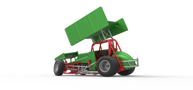 Vintage Winged Sprint car while turning Scale 1:25 — Фото 12 из 29