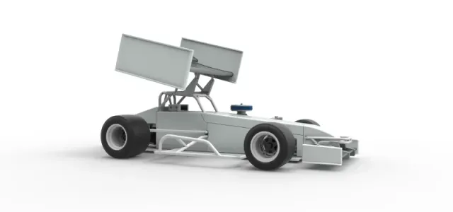 Supermodified front engine Winged race car V4 Scale 1:25 — Фото 20 из 30
