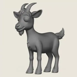 Cartoon Goat Print Ready 3D Model