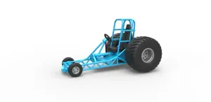 Diecast Chassis of Mini Rod pulling tractor Scale 1 to 25
