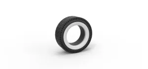 Whitewall rear tire of vintage dragster Version 6 Scale 1:25