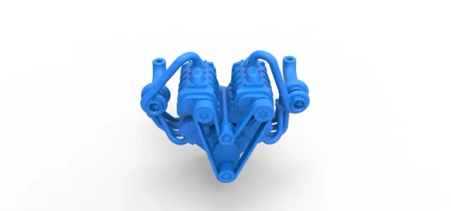 Twin turbo supercharged V8 Engine Version 6 Scale 1:25 — Фото 4 из 17