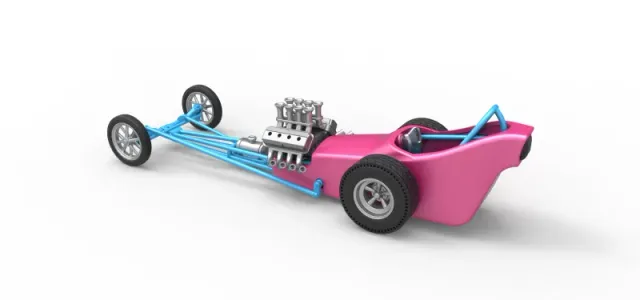 Front engine old school dragster with shell Version 5 1:25 — Фото 9 из 31