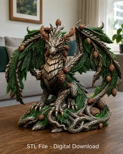 Ancient Forest Guardian Dragon STL File for 3D Print — Image 5 of 17