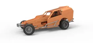 Vintage Dirt Modified stock car Version 3 while turning 1:25