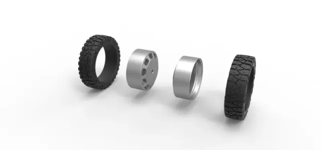 Diecast Rear semi wheel for pickup Version 3 Scale 1:25 — Фото 9 из 12