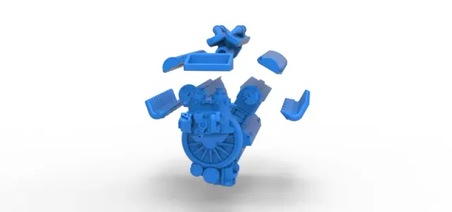 Engine V12 of Vintage Dragster Version 2 Scale 1:25 — Фото 20 из 24