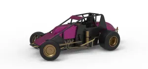 Dirt Silver Crown Car while turning Scale 1:25