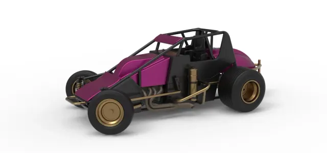 Dirt Silver Crown Car while turning Scale 1:25 — Image 30 of 30