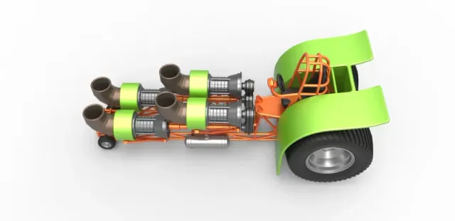 Diecast Pulling tractor with 4 jet engines Version 3 1:25 — Фото 7 из 31