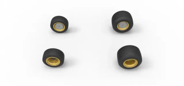 Wheel Set of Vintage Dirt Supermodified stock car Scale 1:25 — Image 6 of 12