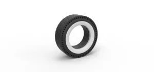 Whitewall rear tire of vintage dragster Version 10 Scale 1:25