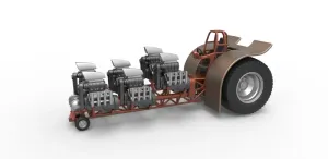 Diecast Pulling tractor with 6 engines V8 Version 3 Scale 1:25