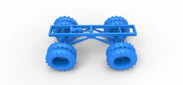 Chassis of Vintage Monster Truck with double wheels Scale 1:25 — Фото 19 из 26