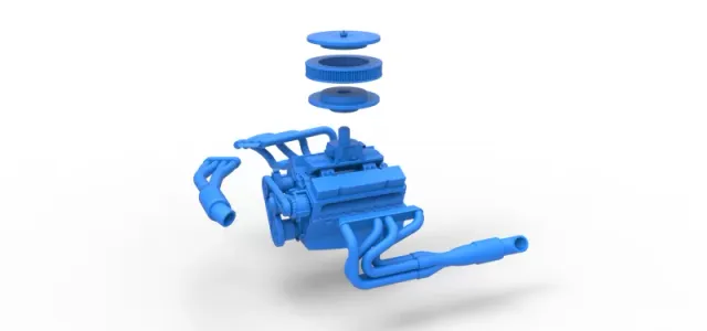 Engine V8 for Supermodified race car Version 4 Scale 1:25 — Image 21 of 23
